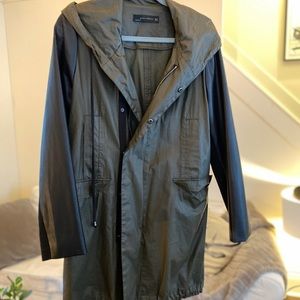 Zara Woman trench with leather sleeves